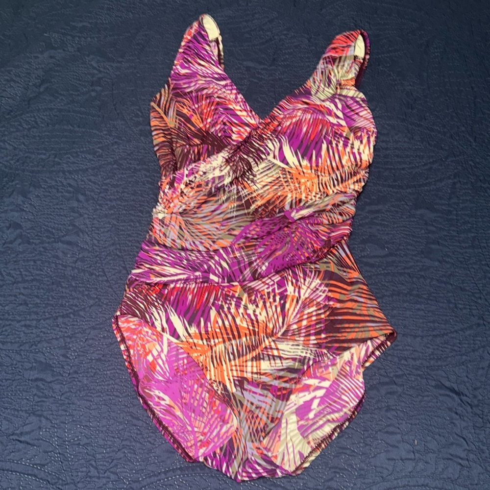 L.L. Bean Multicolor Leaf Print Swimsuit